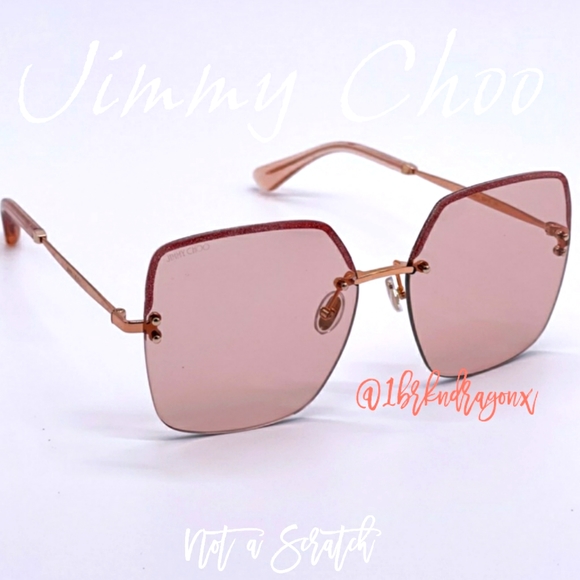 NWT Square Frame Copper Gold Sunglasses Jimmy Choo Shades Genuine Brand New Case main image 10